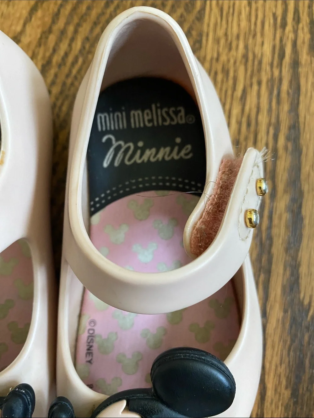Mini Melissa Pink Mickey & Minnie Mary Jane Shoes, size baby/toddler 5.